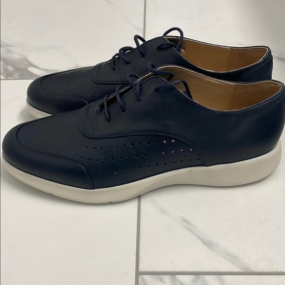 Geox Dark Navy Blue Leather Lace-Up Footwear - Picture 8 of 10